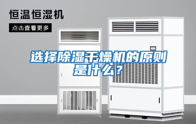 選擇除濕干燥機的原則是什么？
